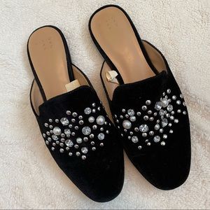 Velvet & Pearl Mules